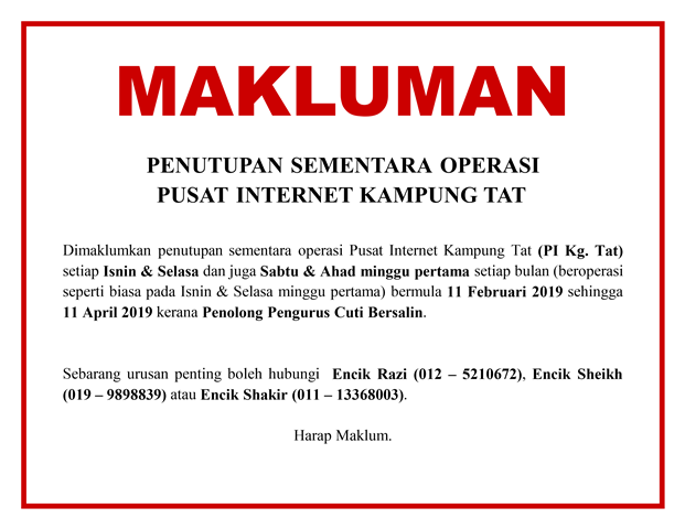 NOTIS PENUTUPAN